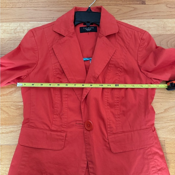 Talbots blazer jacket. New never worn. No tags. Petite size 2 or 4.  Red. - Picture 7 of 9